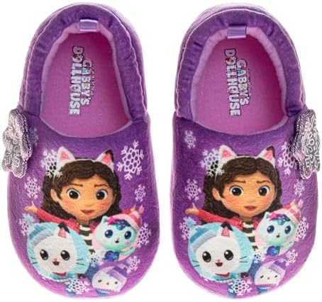 Gabby's Dollhouse slippers for Kids Girls - Gabbys indoor cute house shoes Lightweight Warm Comfort plush fuzzy Kitty Cat slipper (sizes toddler/little kid)