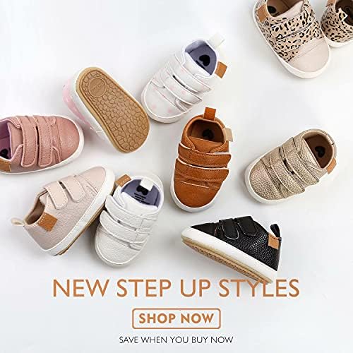 GAISUMMI Baby Boys Girls Shoes Infant High-Top PU Leather Sneakers Newborn Crib Flats Non-Slip Rubber Sole Unisex Toddler Prewalkers