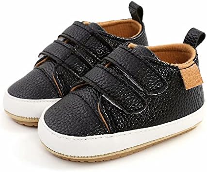 GAISUMMI Baby Boys Girls Shoes Infant High-Top PU Leather Sneakers Newborn Crib Flats Non-Slip Rubber Sole Unisex Toddler Prewalkers