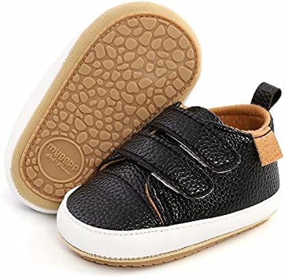 GAISUMMI Baby Boys Girls Shoes Infant High-Top PU Leather Sneakers Newborn Crib Flats Non-Slip Rubber Sole Unisex Toddler Prewalkers