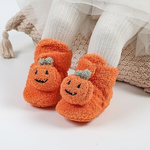 GDSDYM Baby Booties Cozy Fleece Slippers Soft Baby Shoes With Gripper Soles Winter Warm Infant Newborn Crib Sock Shoes First Walkers