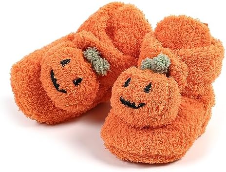 GDSDYM Baby Booties Cozy Fleece Slippers Soft Baby Shoes With Gripper Soles Winter Warm Infant Newborn Crib Sock Shoes First Walkers