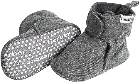 Gerber Baby Fleece Lined Wrap Fasten Non Skid Soft Slipper Booties