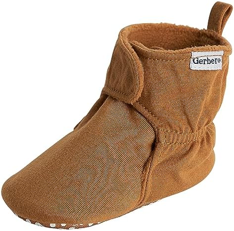 Gerber Baby Fleece Lined Wrap Fasten Non Skid Soft Slipper Booties
