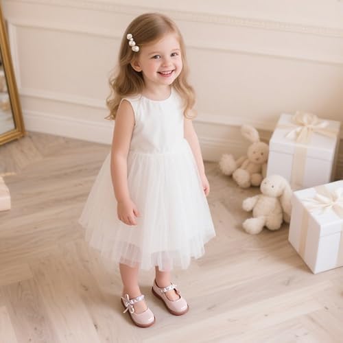 GINFIVE Toddler Girls Dress Shoes Little Kids Flats School Mary Janes Shoes