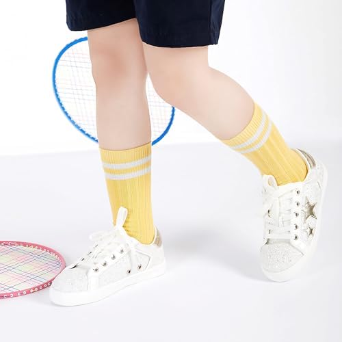 GINFIVE Toddler Girls Sneakers Little Girls Slip On Shoes Glitter Sneakers Toddler