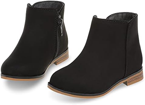 Girls Boots Kids Ankle Boots Side Zipper Booties Fashion Short Suede Low Heels