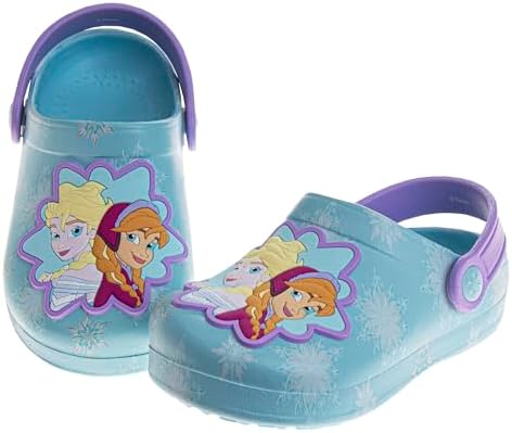 Girls Characters Clog Sandal Waterproof Slip-On Slides for Girls Stitch Frozen Minnie Mouse Sesame Street Closed Toe Clogs Sizes Infant/Toddler/Little Kid