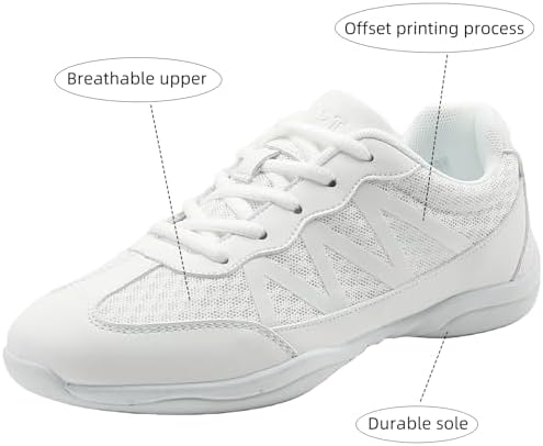 Girls Cheer Shoes Black Breathable Cheerleading Shoes Non-Slip For Cheer Competitions Practice Dance Gymnastics Size Little Kid 12 To Women 11.5