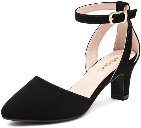 Girls Dress Shoes Girls High Heel Sparkly Flower Girl Shoes Closed Toe Ankle Strap Princess Girl Pump for Little Big Kids Formal Wedding Party Birthday