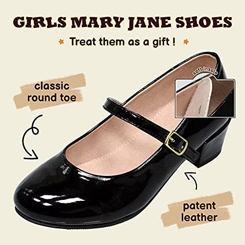 Girls Dress Shoes-Mary Jane Shoes For Girls Princess Wedding Party Flower Girl School Shoes Low Heel Flats For Little/Big Kids