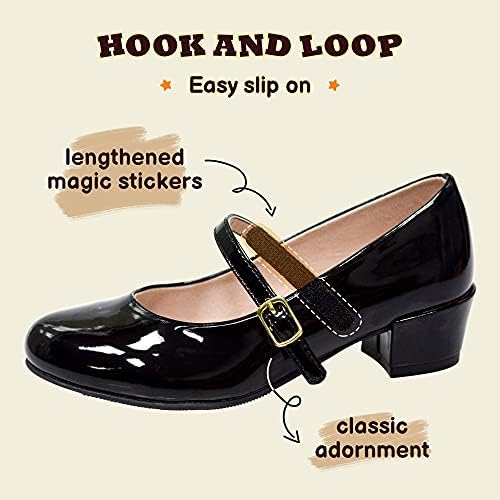 Girls Dress Shoes-Mary Jane Shoes For Girls Princess Wedding Party Flower Girl School Shoes Low Heel Flats For Little/Big Kids