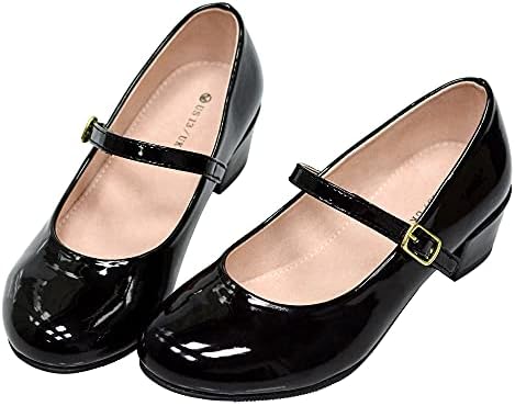 Girls Dress Shoes-Mary Jane Shoes for Girls Princess Wedding Party Flower Girl School Shoes Low Heel Flats for Little/Big Kids