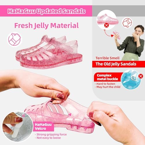 Girls Jelly Sandals Summer Costume Princess Dress Flat Breathable Waterproof Fisherman Gladiator Shoes For Girl Closed Toe Beach Flat-Sandals For Toddler Little Kid Big Kids