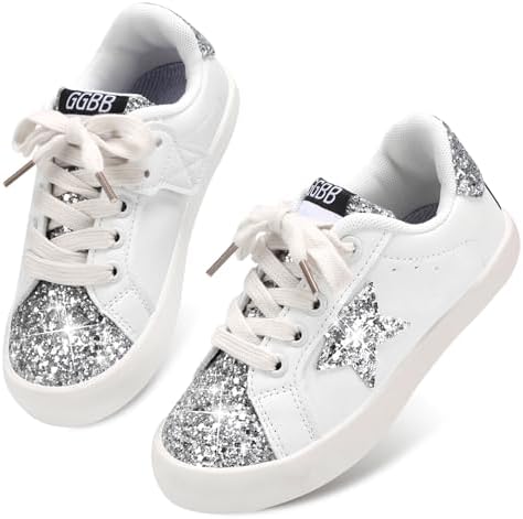 Girls Sneakers Glitter Tennis Shoes Lightweight Non-Slip Running Walking Shoes For Toddler/Little Kid/Big Kid