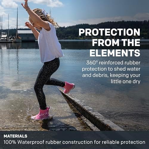Grundéns Kid's Guppy Rain Boots - Lightweight Rubber Waterproof Kids And Toddlers Shoes Easy-On Loop Girls Rain Boots And Boys Rain Boots