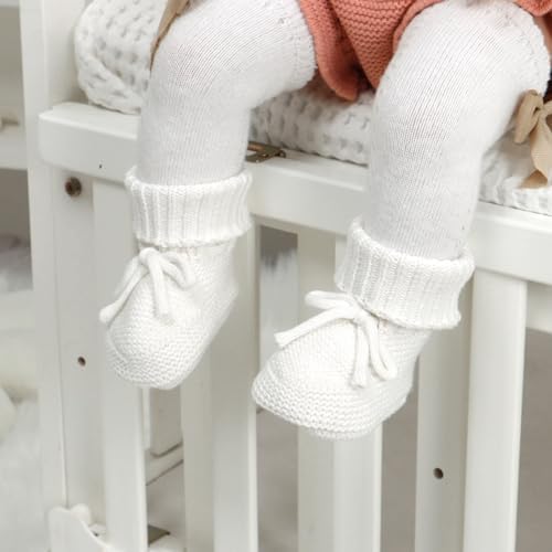 Hadetoto Baby Booties Newborn First Walkers Cozy Shoes Warm Knit Soft Booties For Toddler Infant Boy Girl