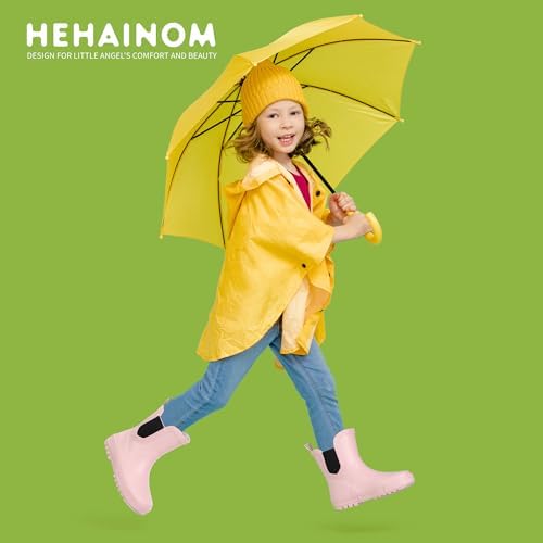Hehainom Toddler Kids Rain Boots For Girls Boys Waterproof Rainboots Easy-on Light Weight Chelsea Rain Shoes