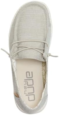 Hey Dude Girl's Wendy Youth Linen Grey Multiple Girl’s Shoes Girl’s Lace Up Loafers Comfortable & Light-Weight