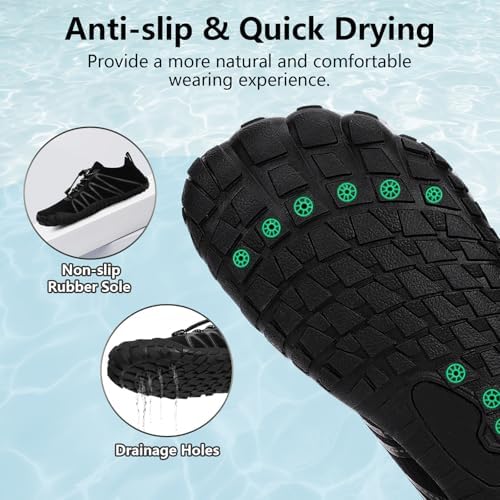 Hike Barefoot Water Shoes For Women Men Footwear Quick Dry Wide Toe Box Pro Beach Swim Athletic Sports Shoes Non-Slip Lightweight Aqua Shoe For Pool Hiking Walking Kayaking Diving Surfing
