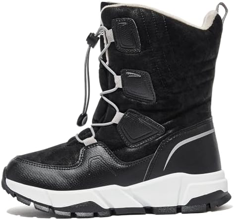 HOBIBEAR Kids Snow Boots Boys Girls Mid Calf Waterproof Warm Faux Fur Lined Insulated Winter Shoes(Toddler/Little Kid/Big Kid)