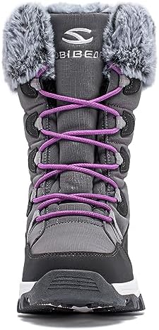 HOBIBEAR Kids Winter Snow Boots Waterproof Outdoor Warm Faux Fur Lined Shoes