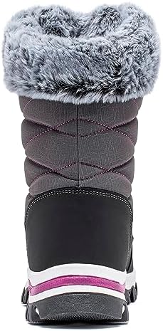 HOBIBEAR Kids Winter Snow Boots Waterproof Outdoor Warm Faux Fur Lined Shoes