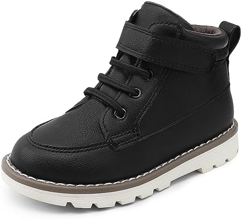 HOMEHOT Boys Fashion Boots High Top Sneakers Faux Leather (toddller/littile kids)