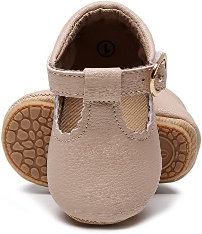 HONGTEYA Infant Baby Girls Mary Jane Flats Non Slip For Toddler First Walkers Soft Sole PU Leather Crib Shoes Sneaker Wedding Party Christmas Princess Dress Shoes Baby Moccasins Girls