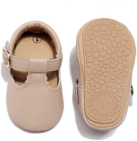 HONGTEYA Infant Baby Girls Mary Jane Flats Non Slip For Toddler First Walkers Soft Sole PU Leather Crib Shoes Sneaker Wedding Party Christmas Princess Dress Shoes Baby Moccasins Girls