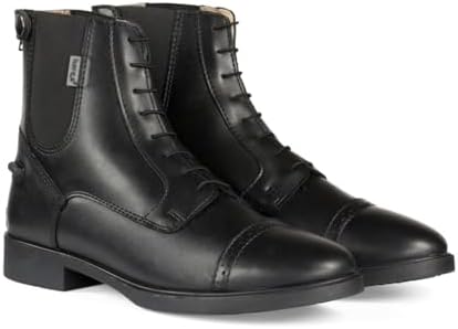 HORZE Kilkenny Kids' Unisex Equestrian Synthetic Leather Zip-Up Schooling Paddock Boots