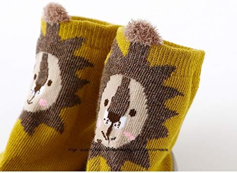 HOWELL Baby Boys Girls Non-Skid Rubber Sole Indoor Floor Slipper Infant Toddler Cute Cartoon Animal Design Outdoor Breathable Cotton Sock Shoes