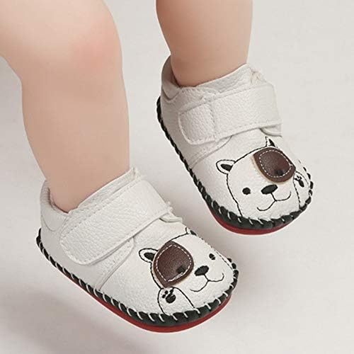 HsdsBebe Baby Boys Girls Pu Leather Hard Bottom Walking Sneakers Toddler Rubber Sole First Walkers Infant Cartoon Slippers Crib Shoes