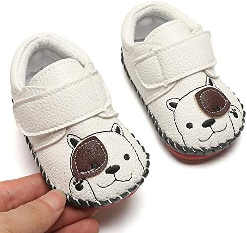 HsdsBebe Baby Boys Girls Pu Leather Hard Bottom Walking Sneakers Toddler Rubber Sole First Walkers Infant Cartoon Slippers Crib Shoes
