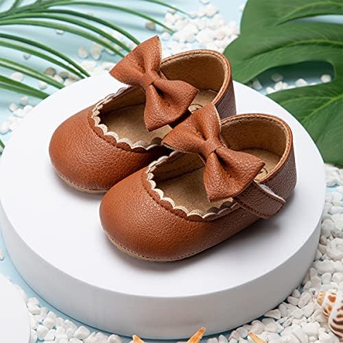 HsdsBebe Infant Baby Girls Mary Jane Flats Bow Non-Slip Soft Sole Princess Toddler First Walkers Sneaker Wedding Dress Shoes