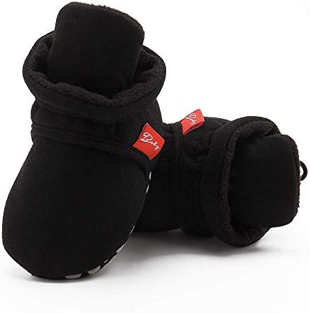 HsdsBebe Unisex Newborn Baby Cotton Booties Non-Slip Sole For Toddler Boys Girls Infant Winter Warm Fleece Cozy Socks Shoes