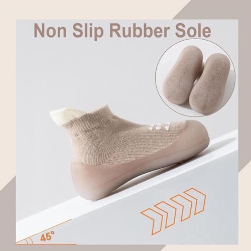 Hstyle Baby Sock Shoes Toddler Walking Shoes Infant Non-Slip Slippers Soft Rubber Sole Sneakers For Baby Boys Girls