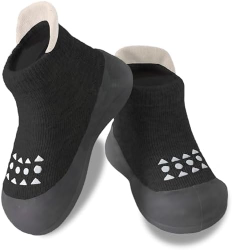 Hstyle Baby Sock Shoes Toddler Walking Shoes Infant Non-Slip Slippers Soft Rubber Sole Sneakers for Baby Boys Girls