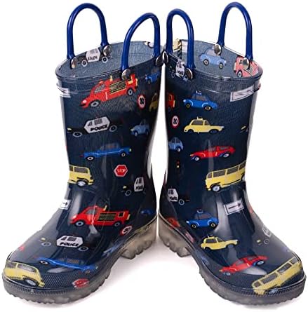 HugRain Light Up Rain Boots For Little Kids