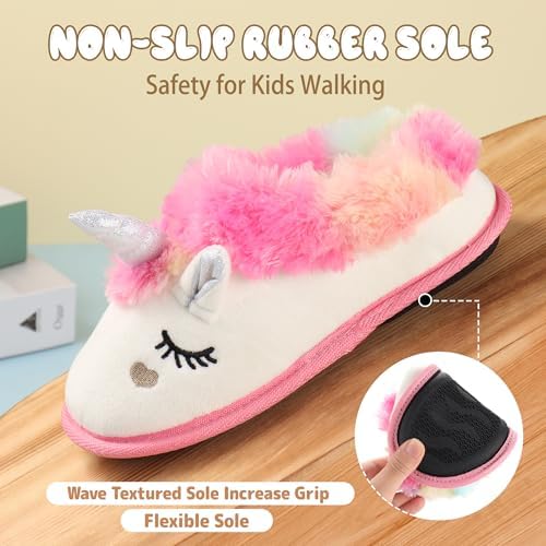 Ibeauti Slippers For Kids Toddler Boys Girls Memory Form Cute Animal House Shoes Warm Plush Winter House Slippers