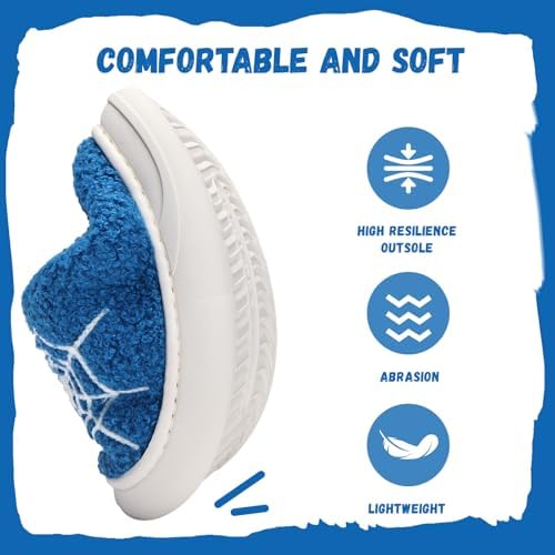 IceUnicorn Kids Slippers Boys Girls Warm Soft Plush Memory Foam House Slippers Big Little Kids Non-Slip Winter Home Shoes For Indoor Outdoor