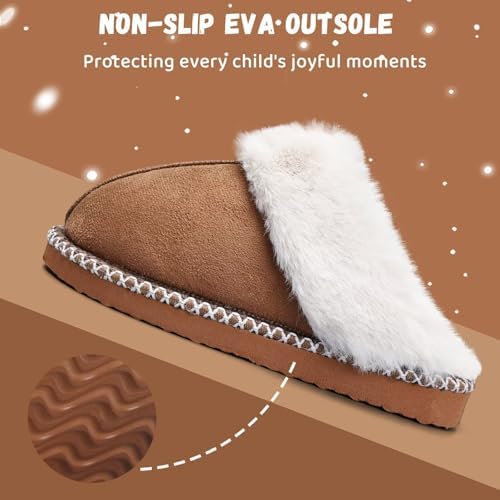 IceUnicorn Kids Slippers Girls Boys Fuzzy House Shoes Warm Memory Foam Slippers Bedroom Slides For Indoor Outdoor