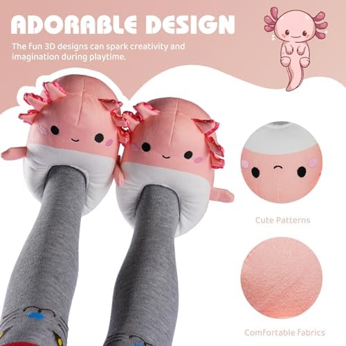 IceUnicorn Toddler Slippers Kids Cute Funny Animal House Shoes Girls Boys Christmas Fluffy Bedroom Indoor Slipper Cat Bunny Unicorn Axolotl Fox