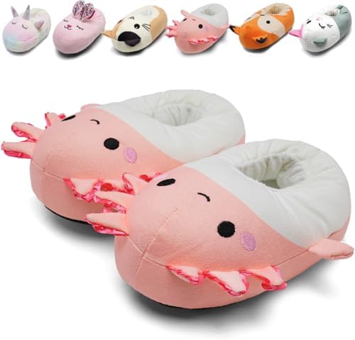 IceUnicorn Toddler Slippers Kids Cute Funny Animal House Shoes Girls Boys Christmas Fluffy Bedroom Indoor Slipper Cat Bunny Unicorn Axolotl Fox