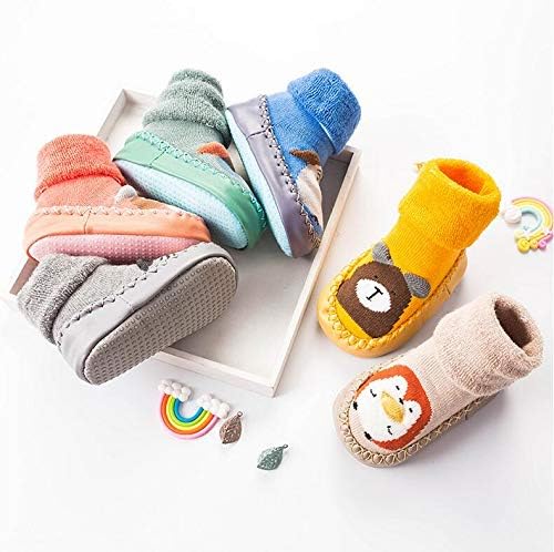 Infant Baby Boy Girls Toddlers Moccasins Non-Skid Indoor Slipper Shoes Socks Booties With Grips