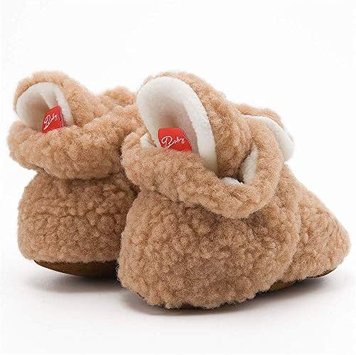 Infant Baby Boys Girls Cozy Fleece Booties Stay On Slippers Non Slip Soft Gripper Sock Shoes Toddler First Walker Newborn Crib Birthday Shower Gift