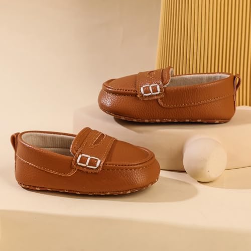 Infant Baby Boys Loafers Soft Sole PU Leather Toddler Moccasins Girls First Walking Crib Dress Shoes