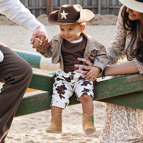 Infant Toddler Western Boots Cowgirl Cowboy Soft Rubber Sole Booties For Baby Girls Boys 3-18 Months