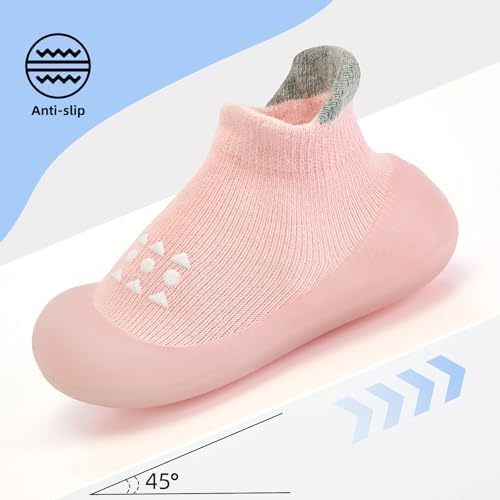 Infant Walking Shoes Baby Sock Shoes With Soft Rubber Sole Non-Slip Toddler Slippers For Boys And Girls Breathable Sneakers