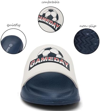 INMINPIN Kids Boys Girls Ball Sprots Slides Sandals Ultra Comfortable Beach Pool Shower Shoes House Slide Indoor Outdoor For Sports Fan